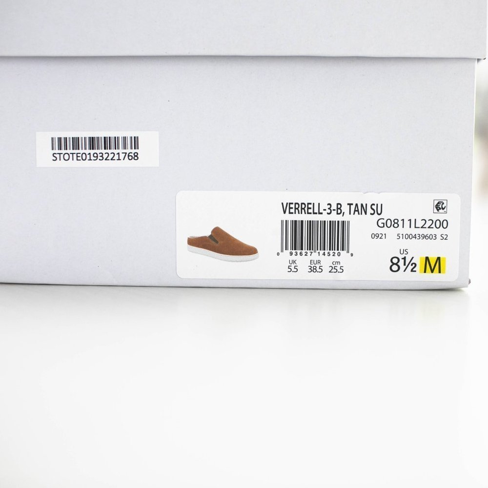 NWT Vince Verrell Suede & Shearling-Lined Backless Slip-On Sneakers Tan Sz 8.5 - Picture 5 of 8